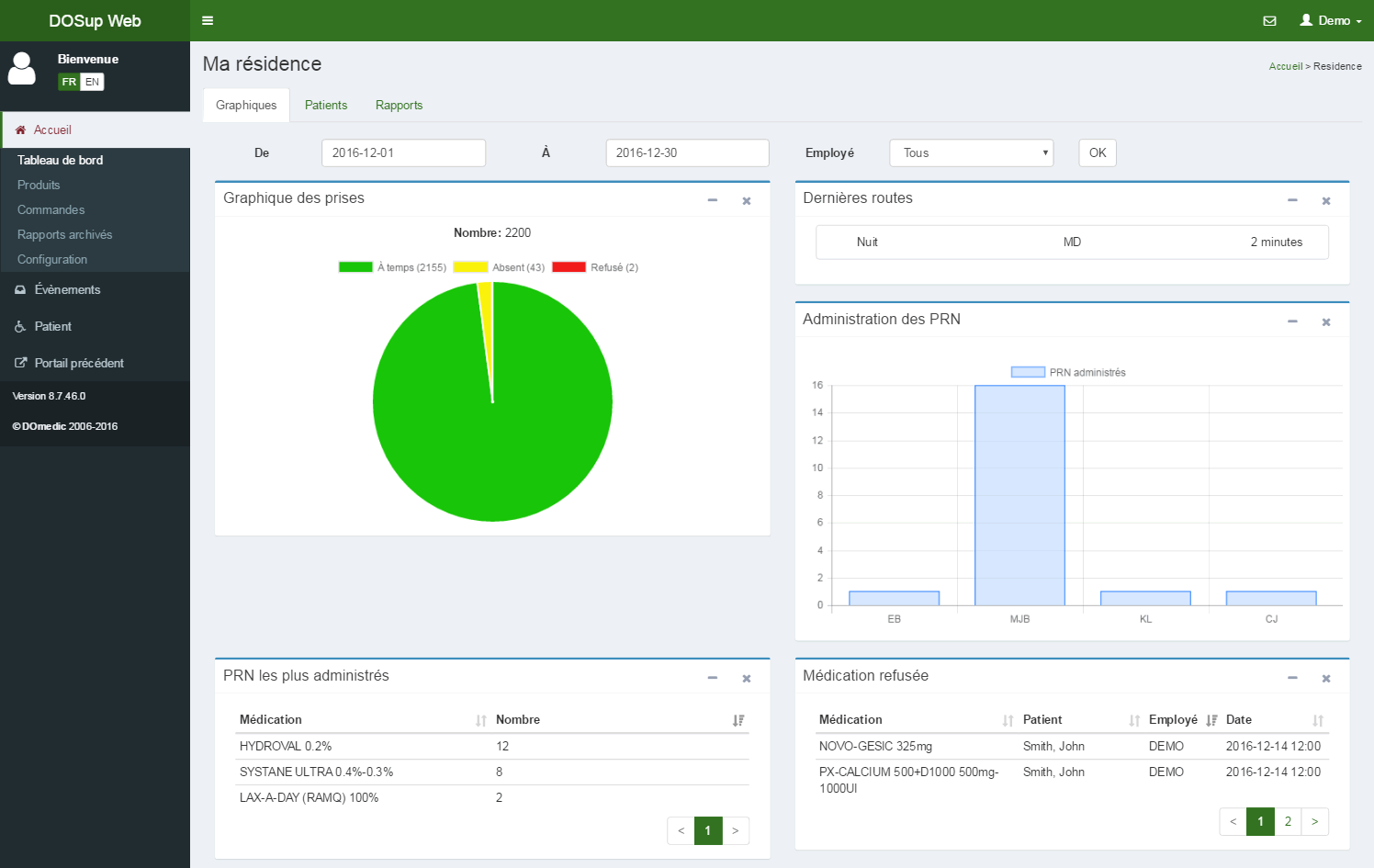 DOSup - panneau de gestion pour résidences